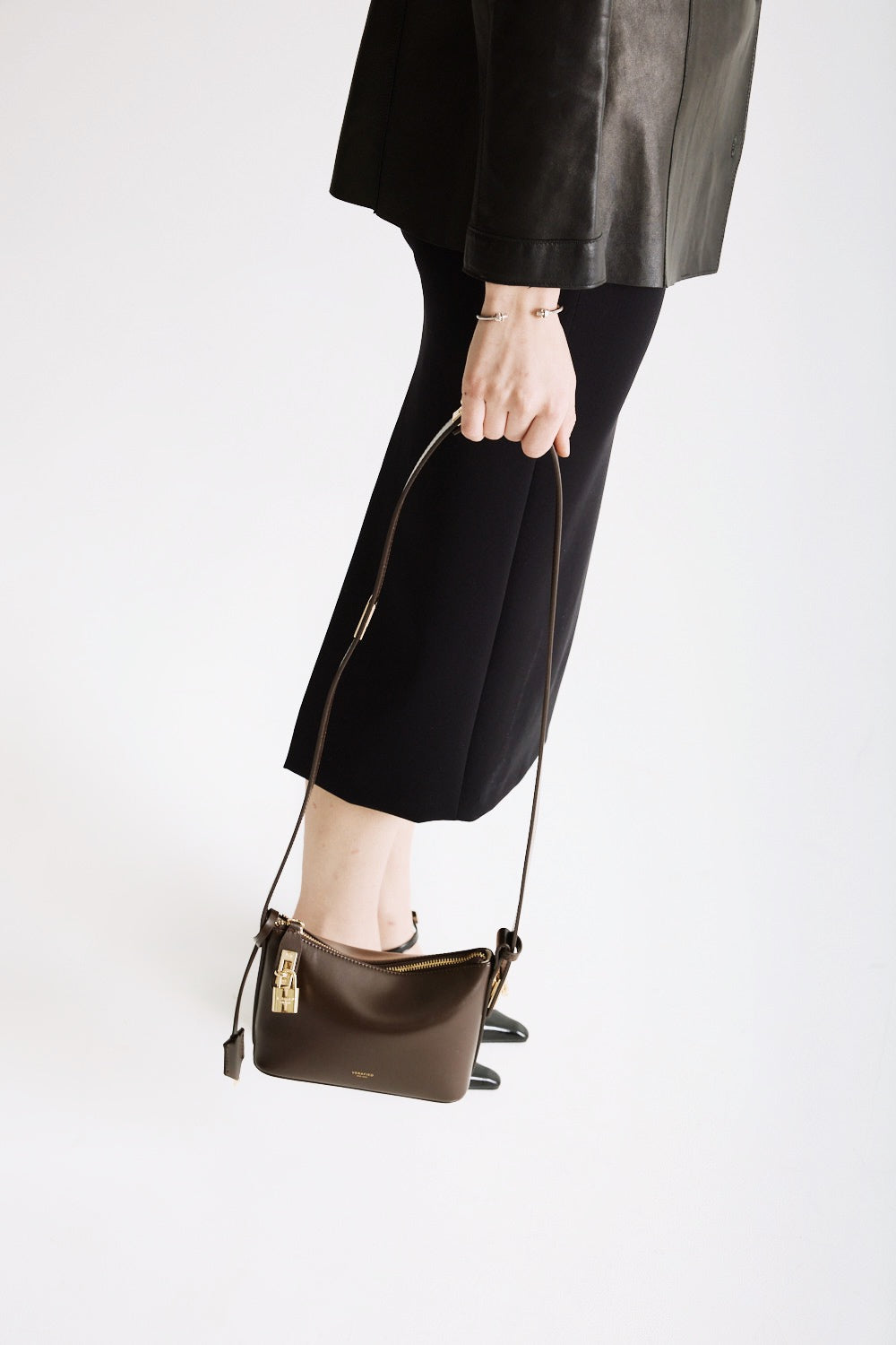 Mini Gold Chocolate Hobo Bag