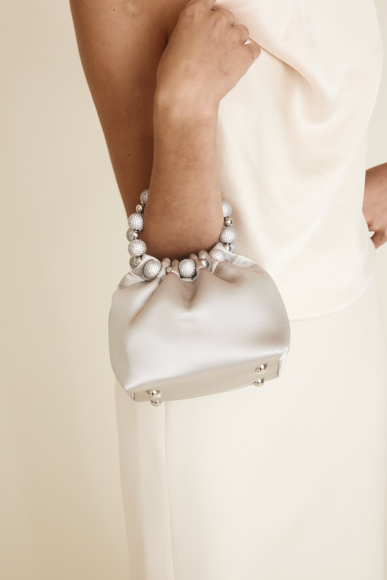 Mini Silver Diamond Handbag