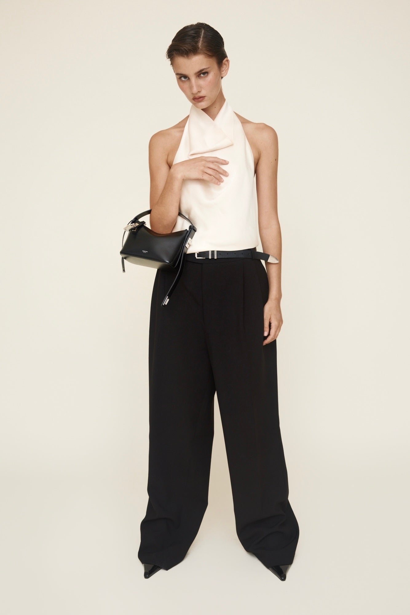 Mini Silver Black Hobo Bag