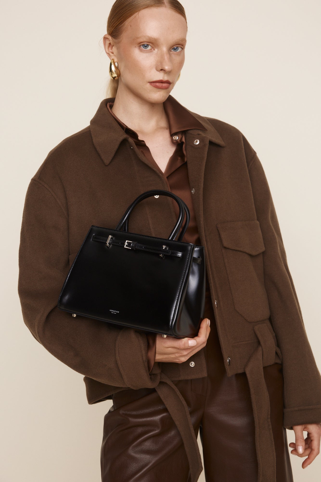 Noir Leather Book Tote Bag 25 (Low Stock)