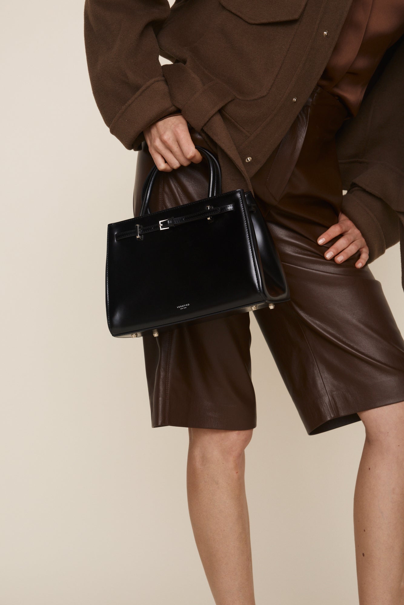 Noir Leather Book Tote Bag 25 (Low Stock)