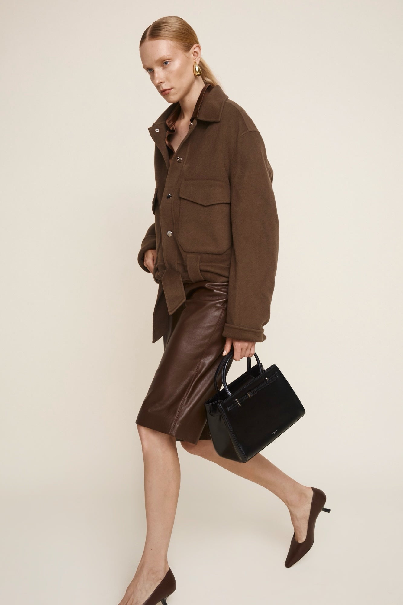 Noir Leather Book Tote Bag 25 (Low Stock)