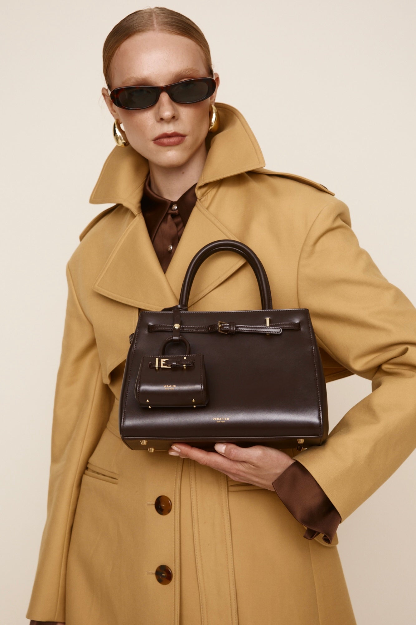 Chocolate Leather Book Tote Bag 25 (Low Stock)