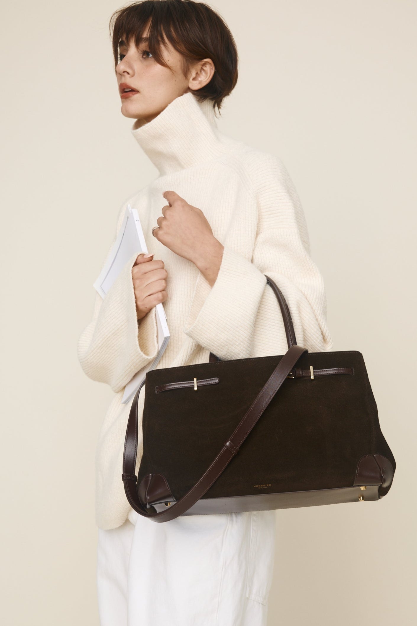 Espresso Suede Book Tote Bag 33