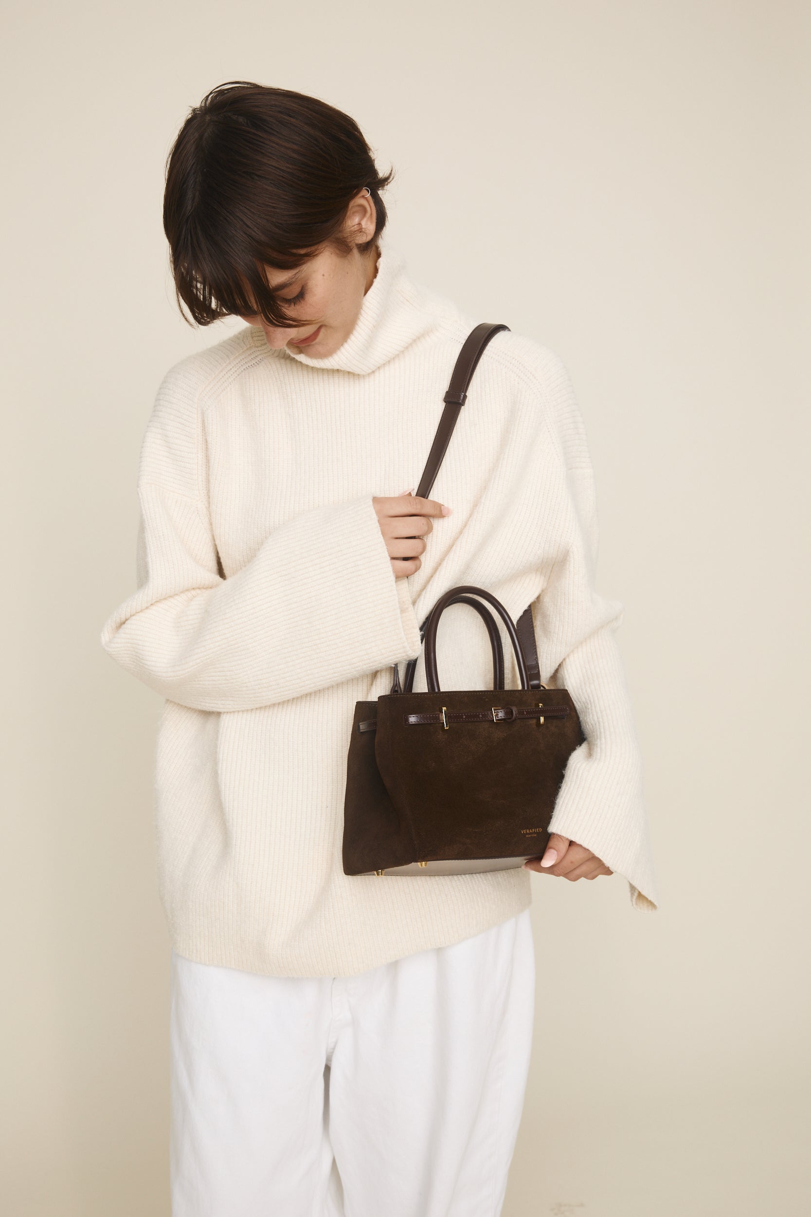 Espresso Suede Book Tote Bag 25