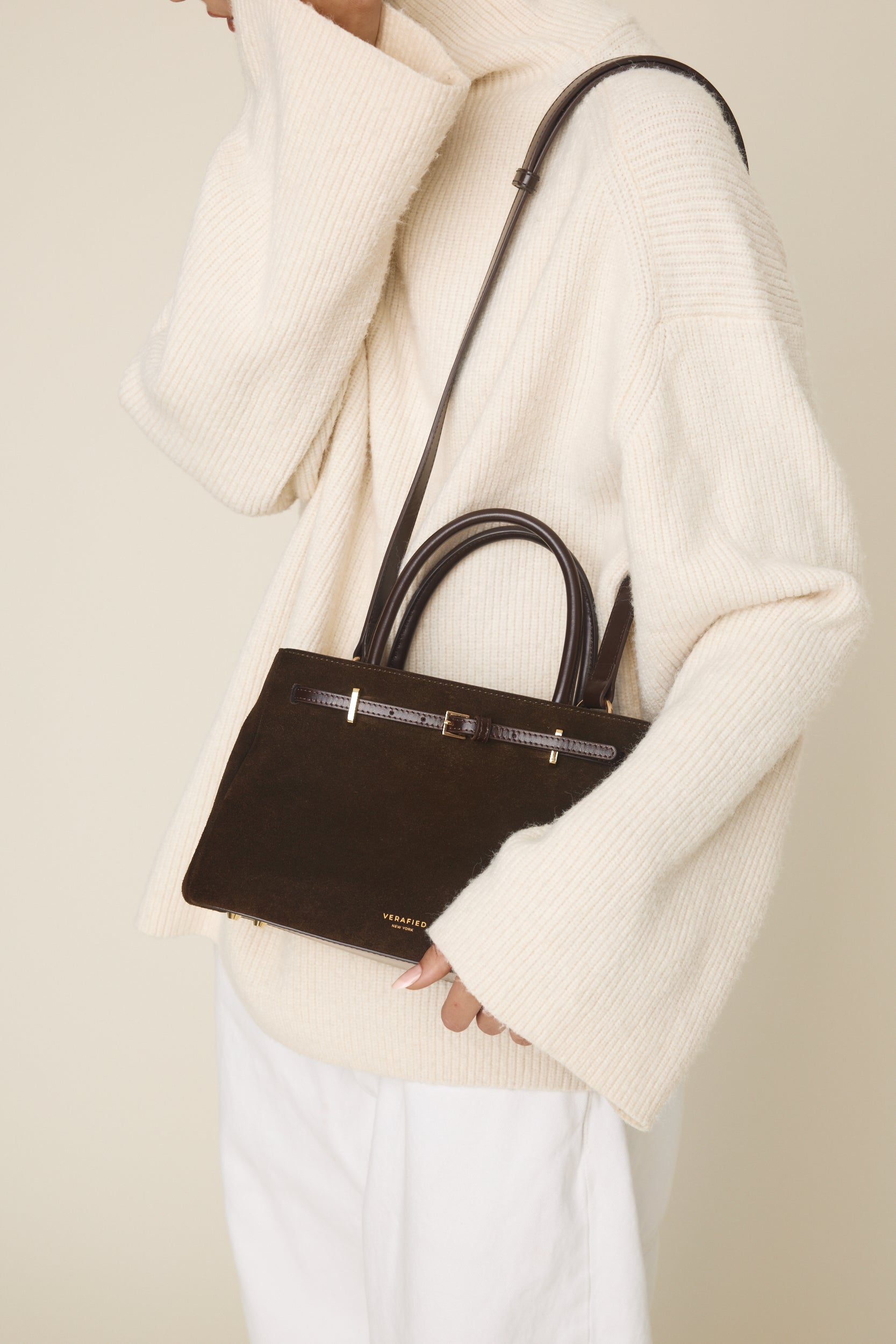 Espresso Suede Book Tote Bag 25