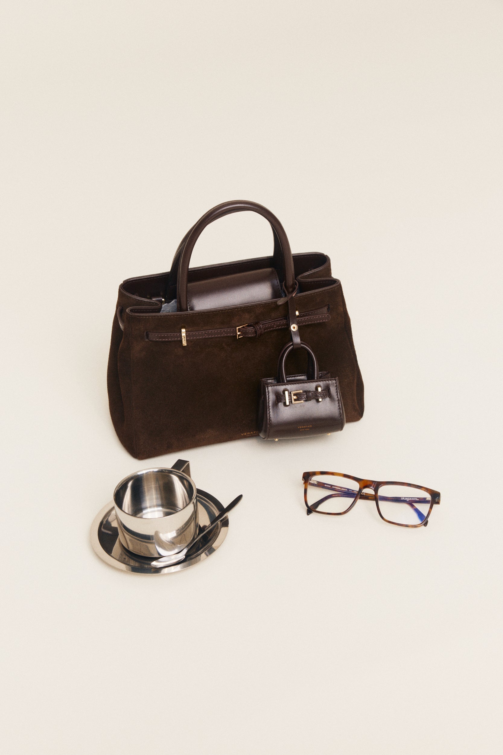 Espresso Suede Book Tote Bag 25