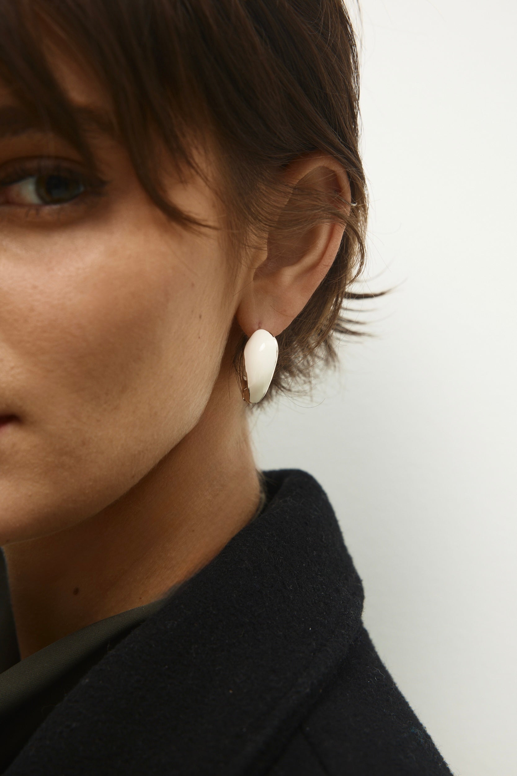 Ivory Orbit Hoop Earrings