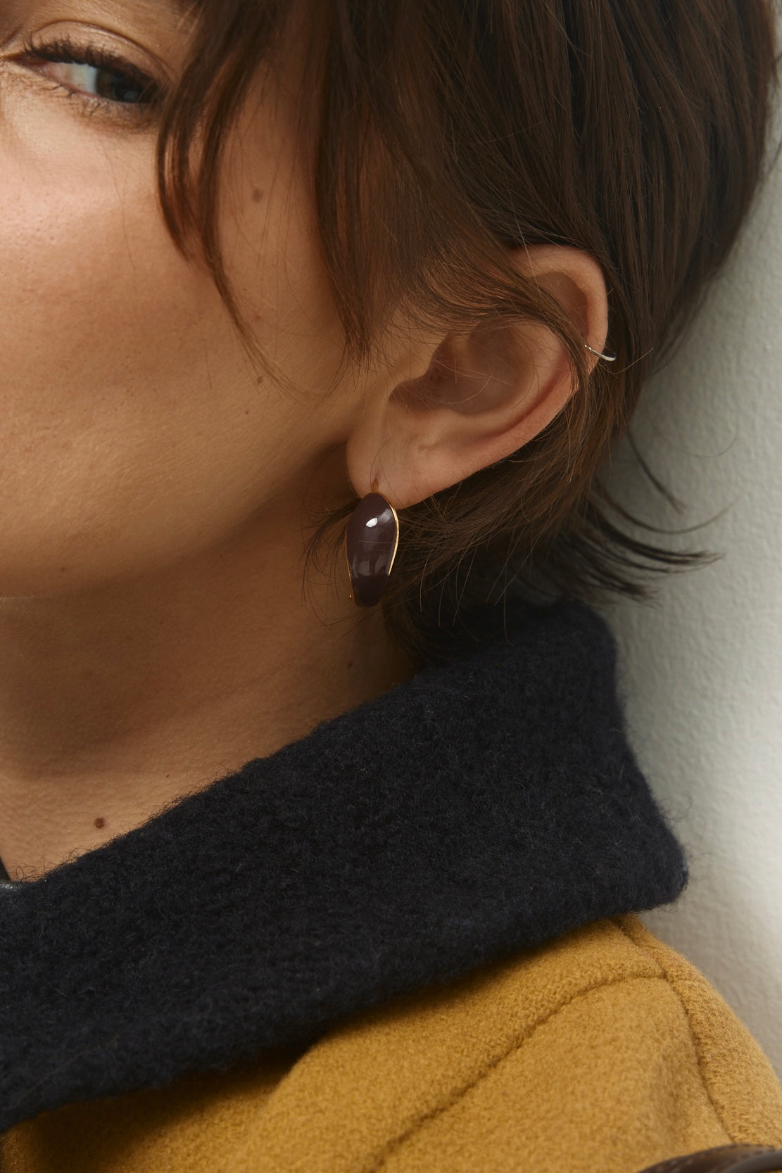 Chocolate Orbit Hoop Earrings