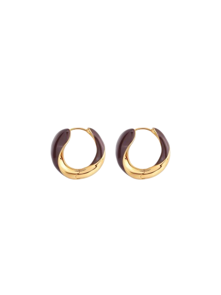 Chocolate Orbit Hoop Earrings