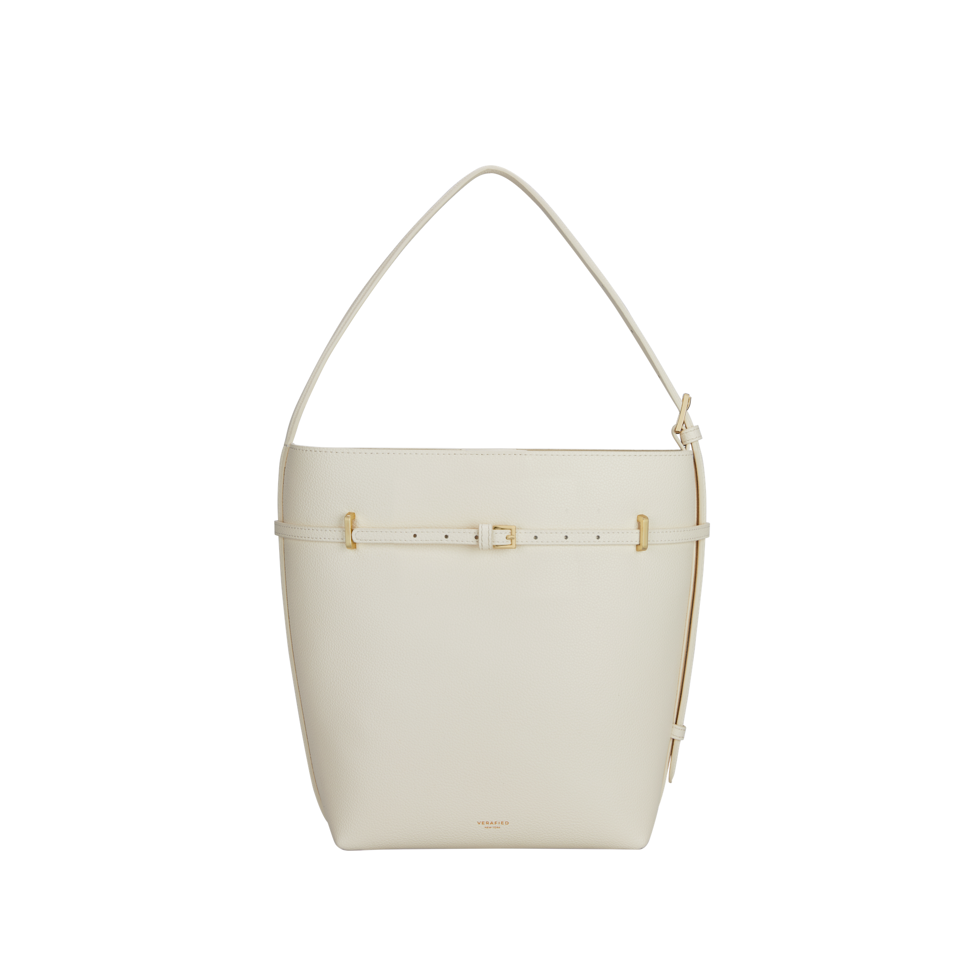 Small Ivory Belted Tote Bag (Final Sale)