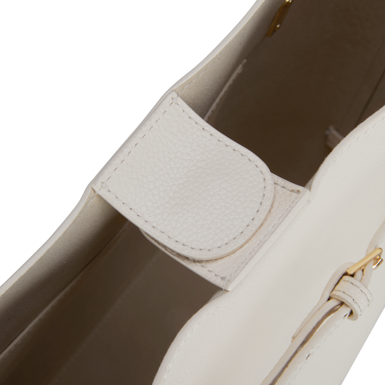 Small Ivory Belted Tote Bag (Final Sale)