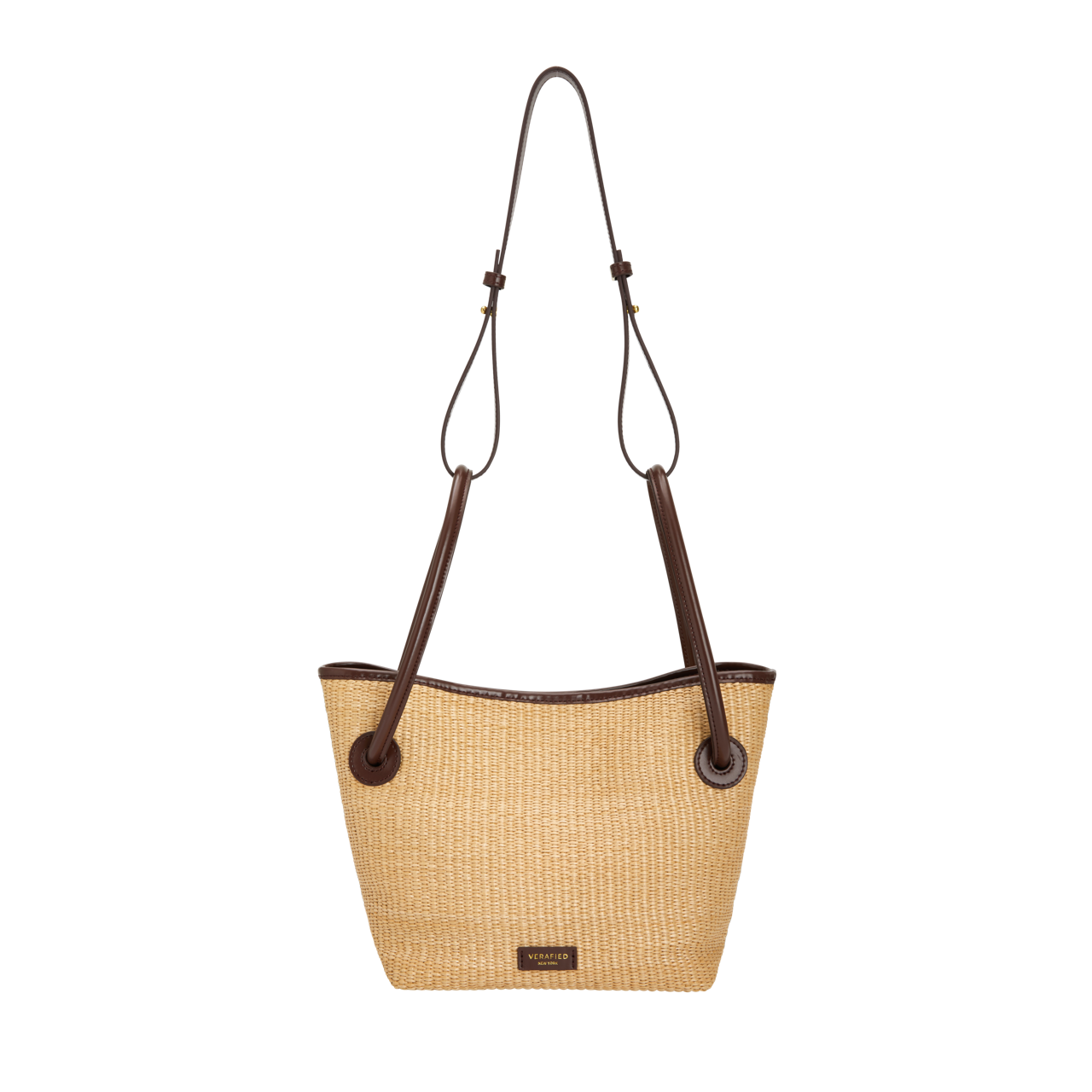 Leather-trimmed Raffia Bucket Bag (Final Sale)
