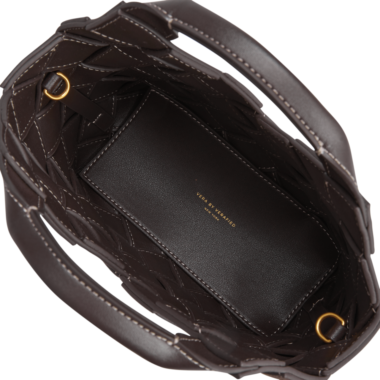 Espresso Suede Woven Basket Bag