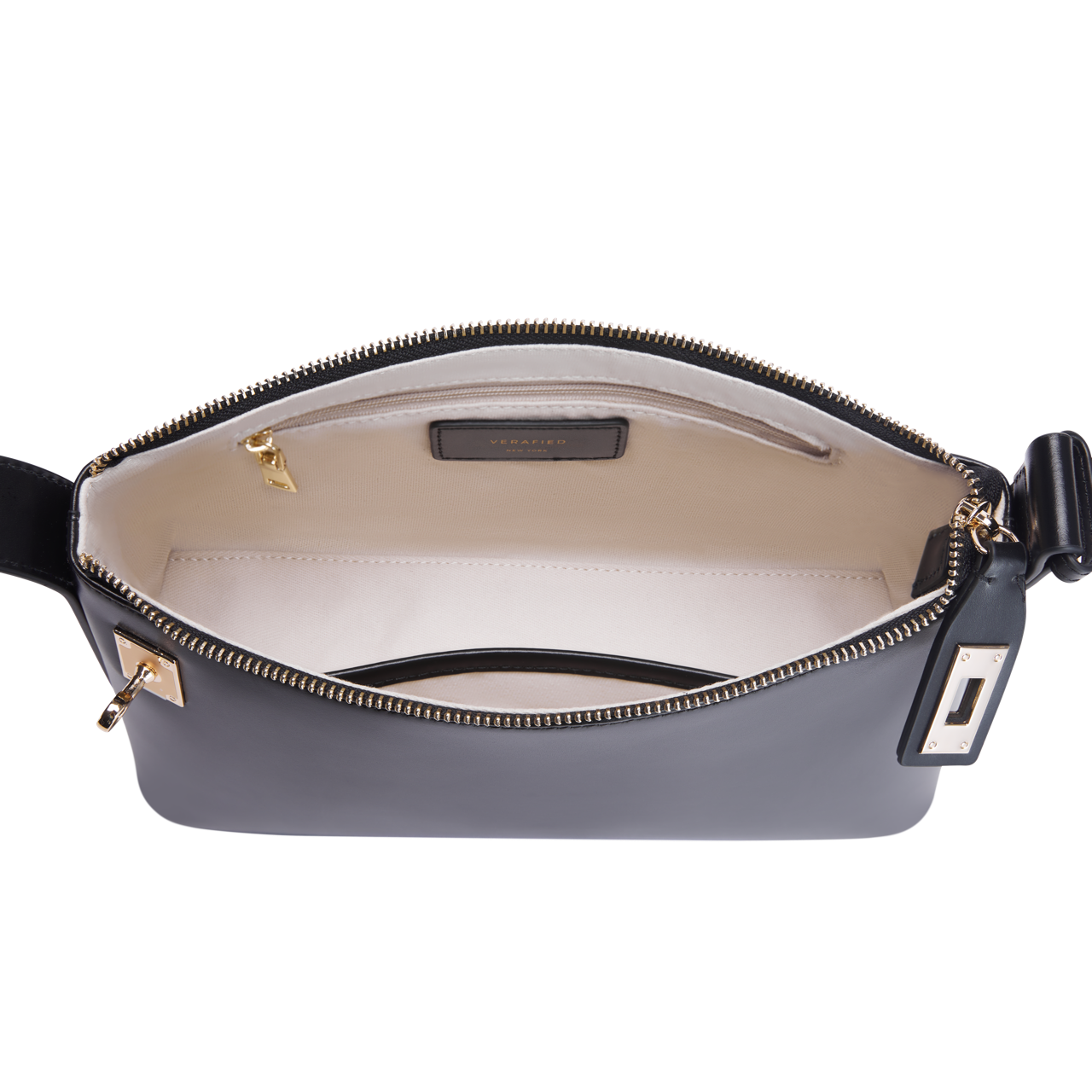 Gold Black Hobo Shoulder Handbag inside