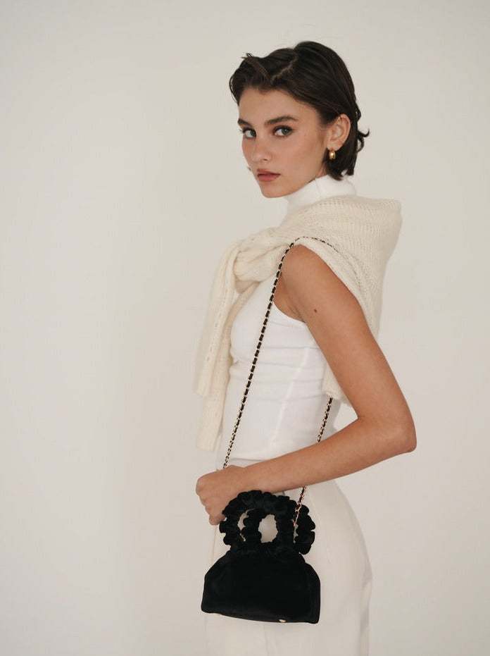 Mini Black Velvet Cloud Bag (Final Sale)