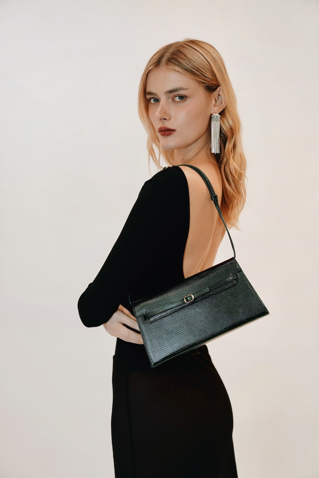 Emerald Lizard Shoulder Bag (Low Stock)