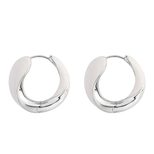 Ivory Orbit Hoop Earrings