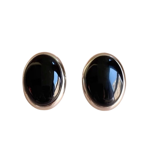 Onyx Orb Earrings