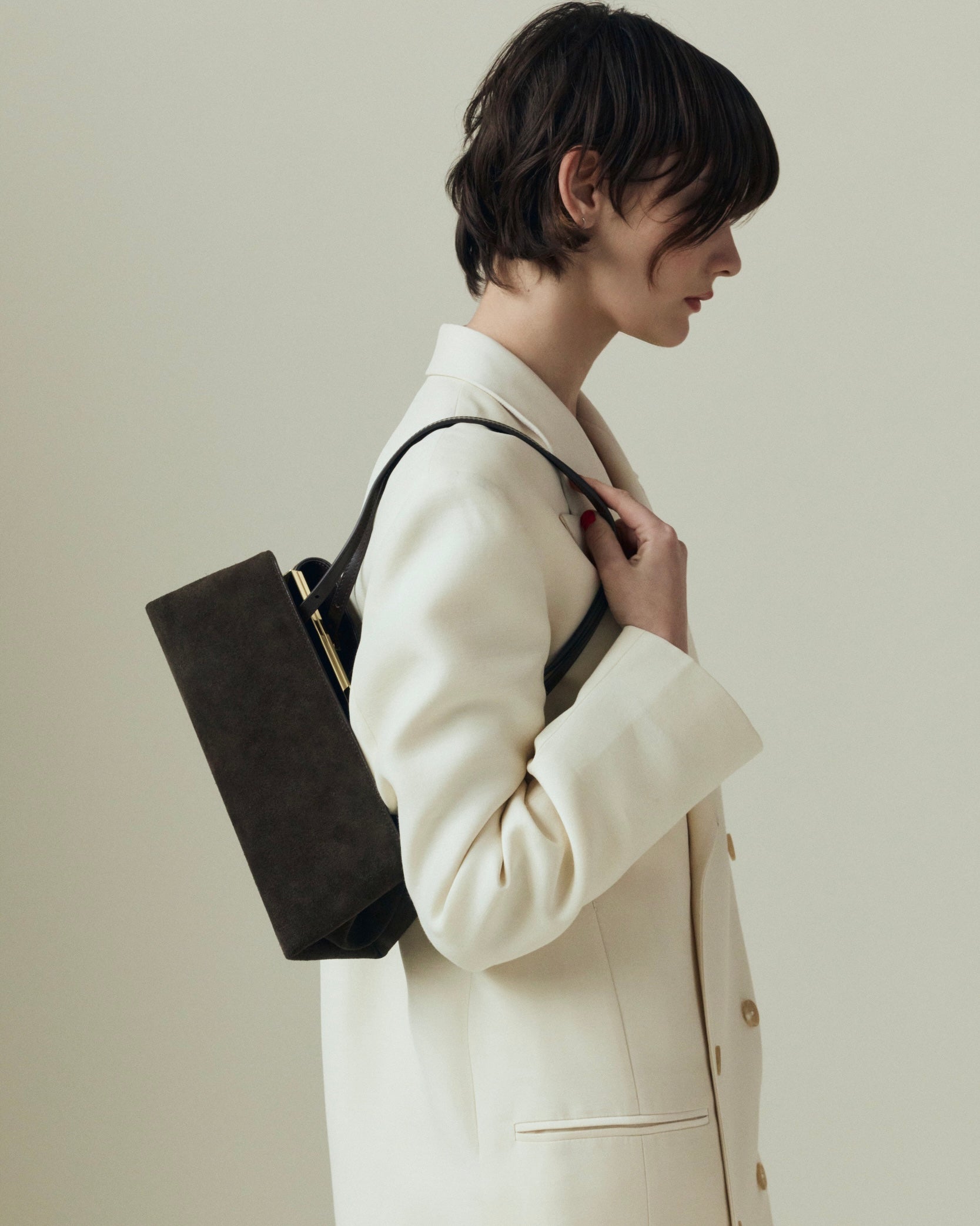 Espresso Suede Éclair Bag