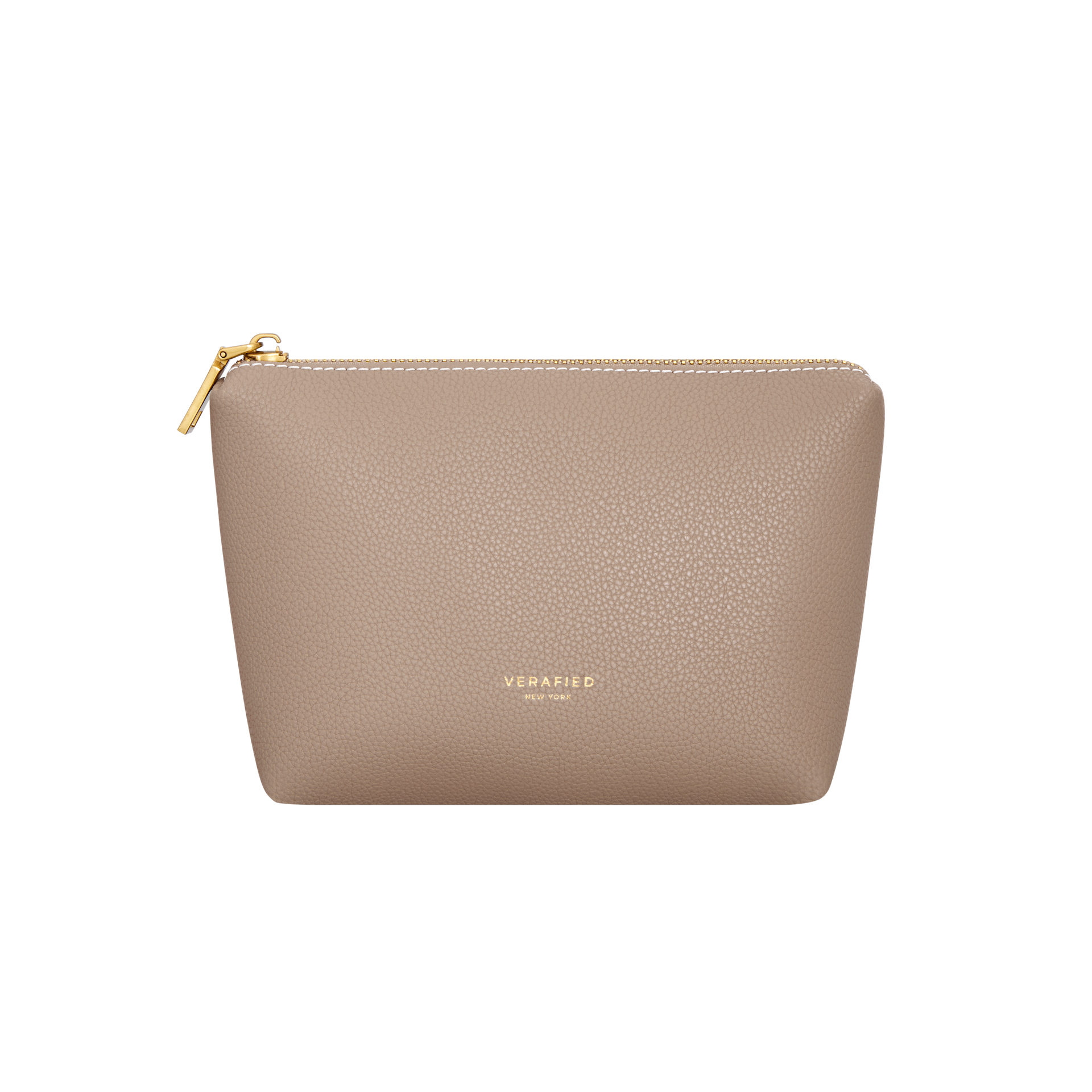 Etoupe Leather Makeup Pouch