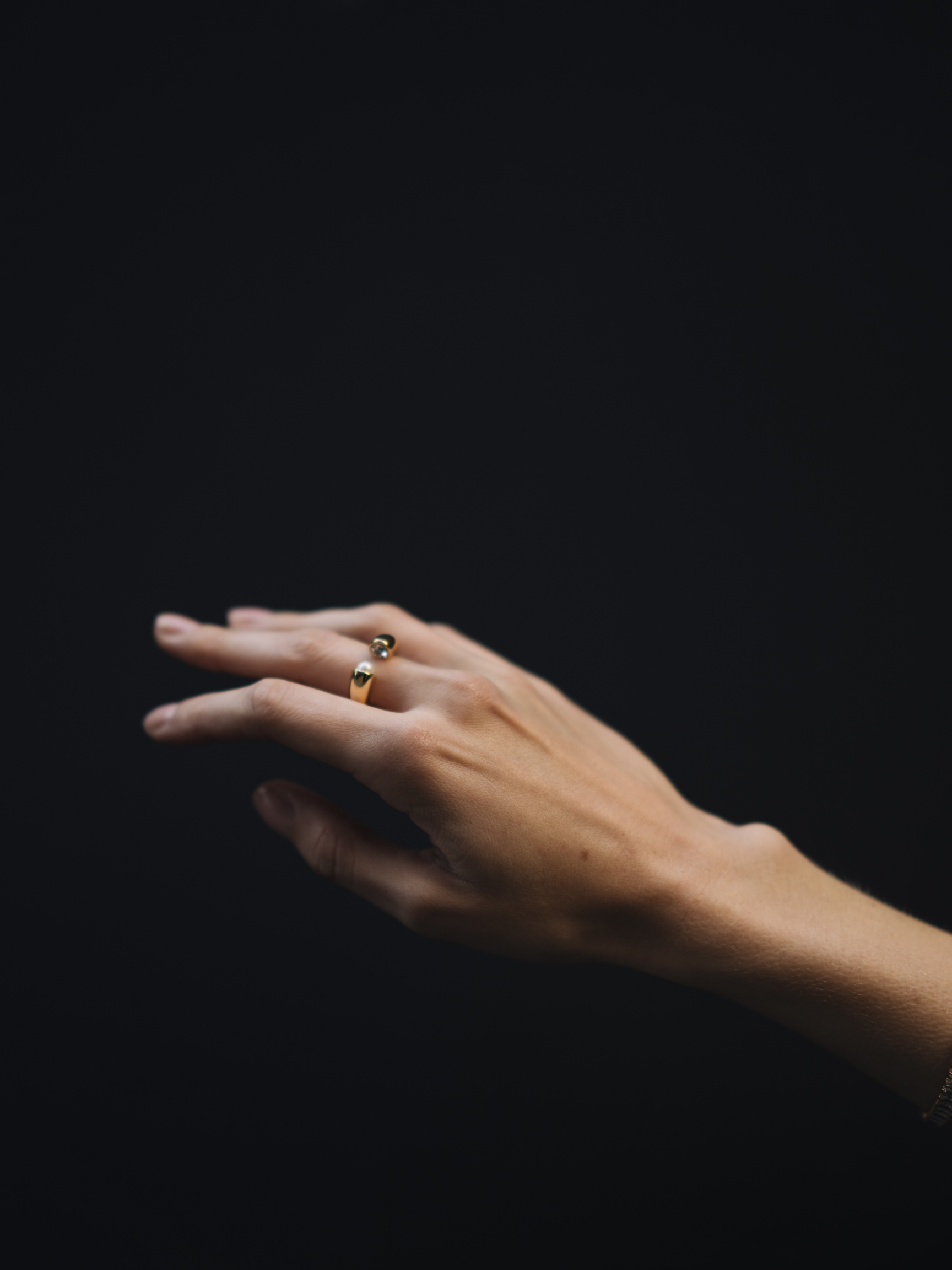 Crystal Pearl Open Ring (Final Sale)