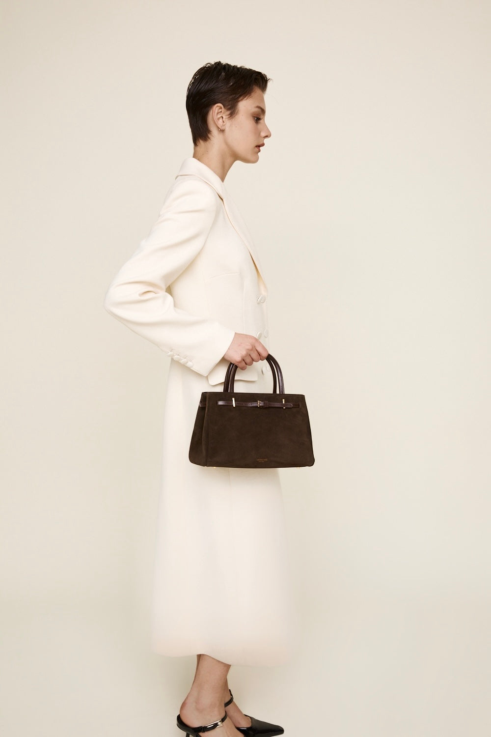 Espresso Suede Book Tote Bag 25