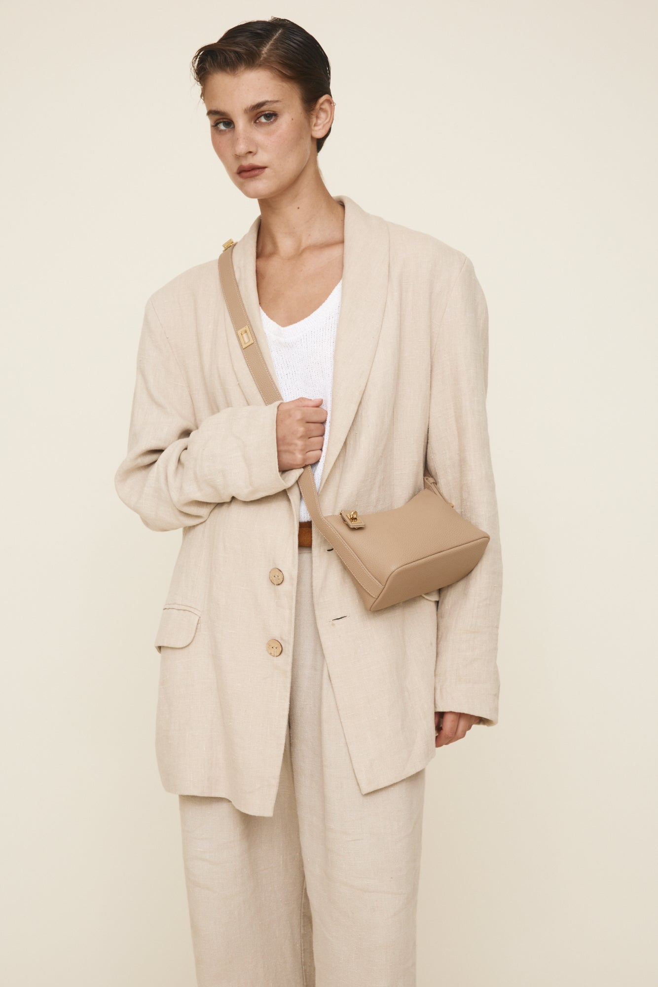 Mini Beige Crossbody Extension Strap