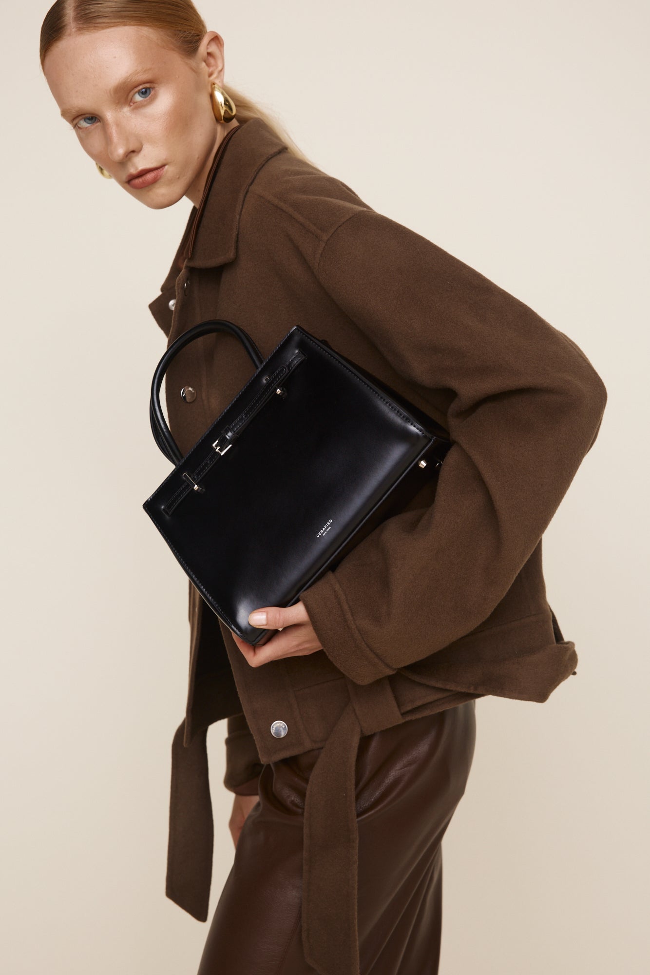 Noir Leather Book Tote Bag 25 (Low Stock)