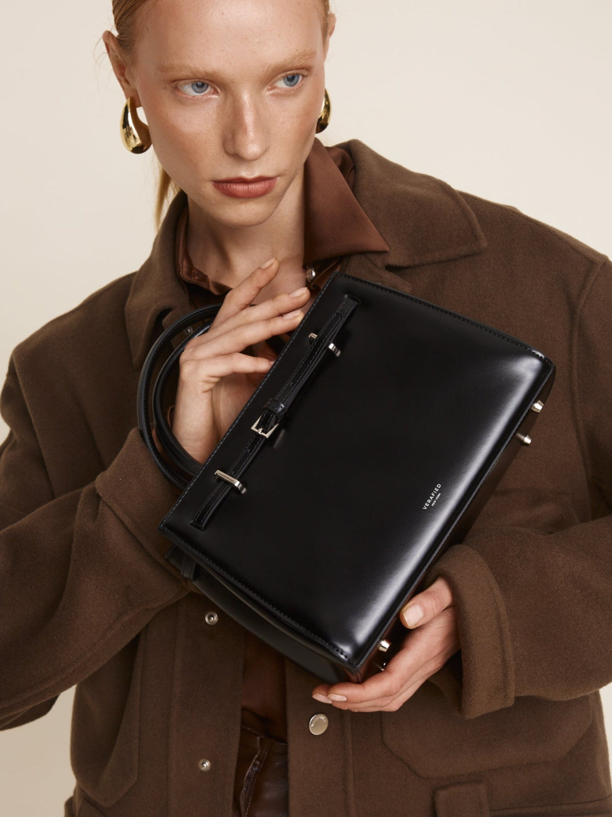 Noir Leather Book Tote Bag 25 (Low Stock)