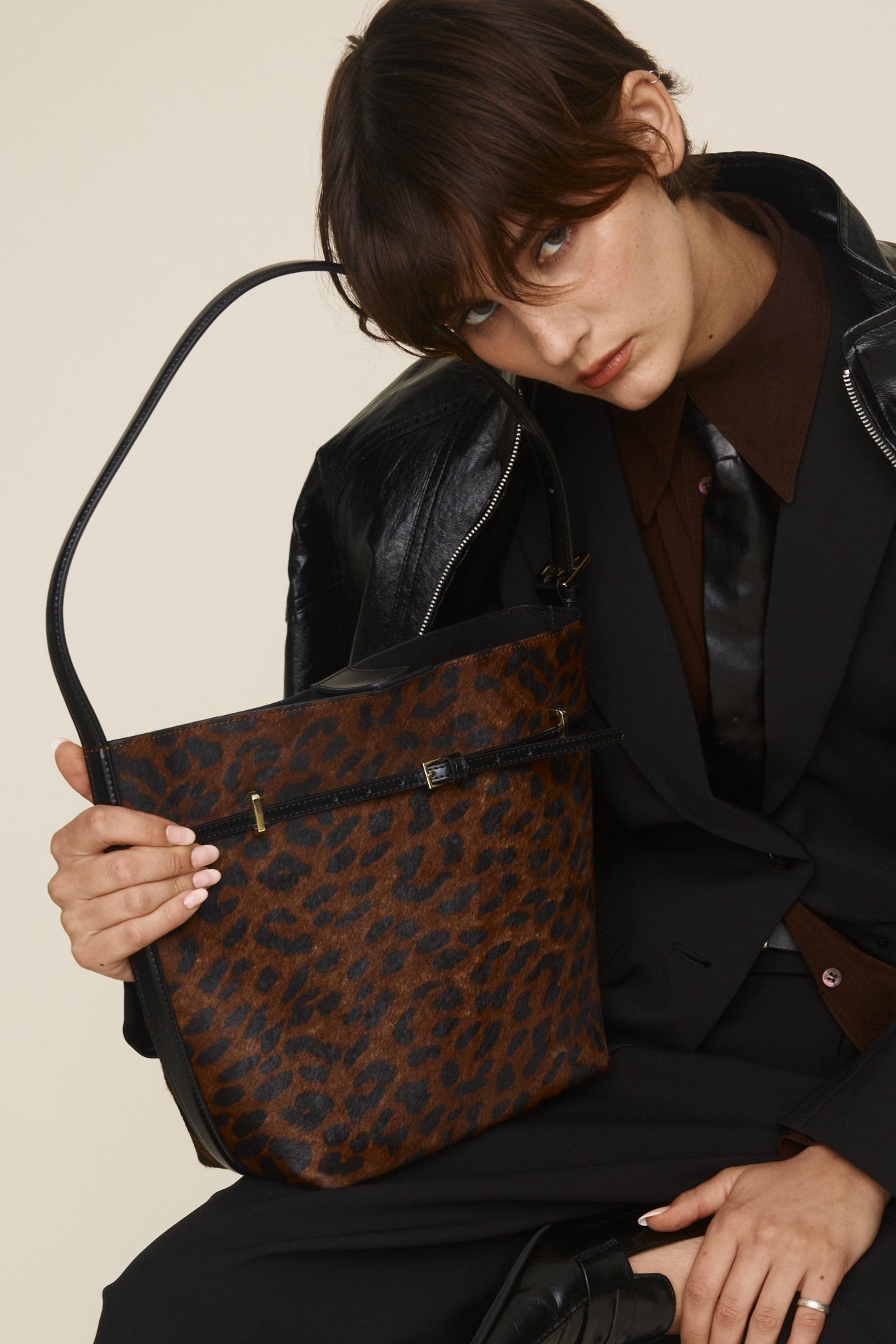 Small Leopard Belted Tote Bag(Low Stock)