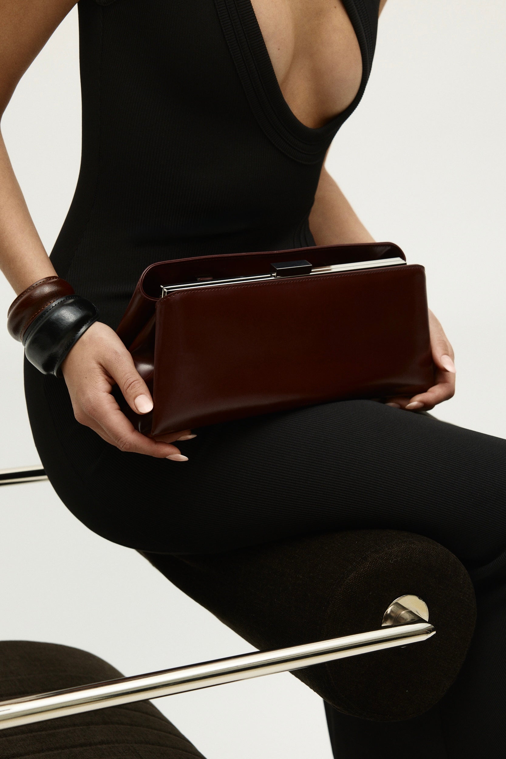 Black Leather Cuff Bracelet