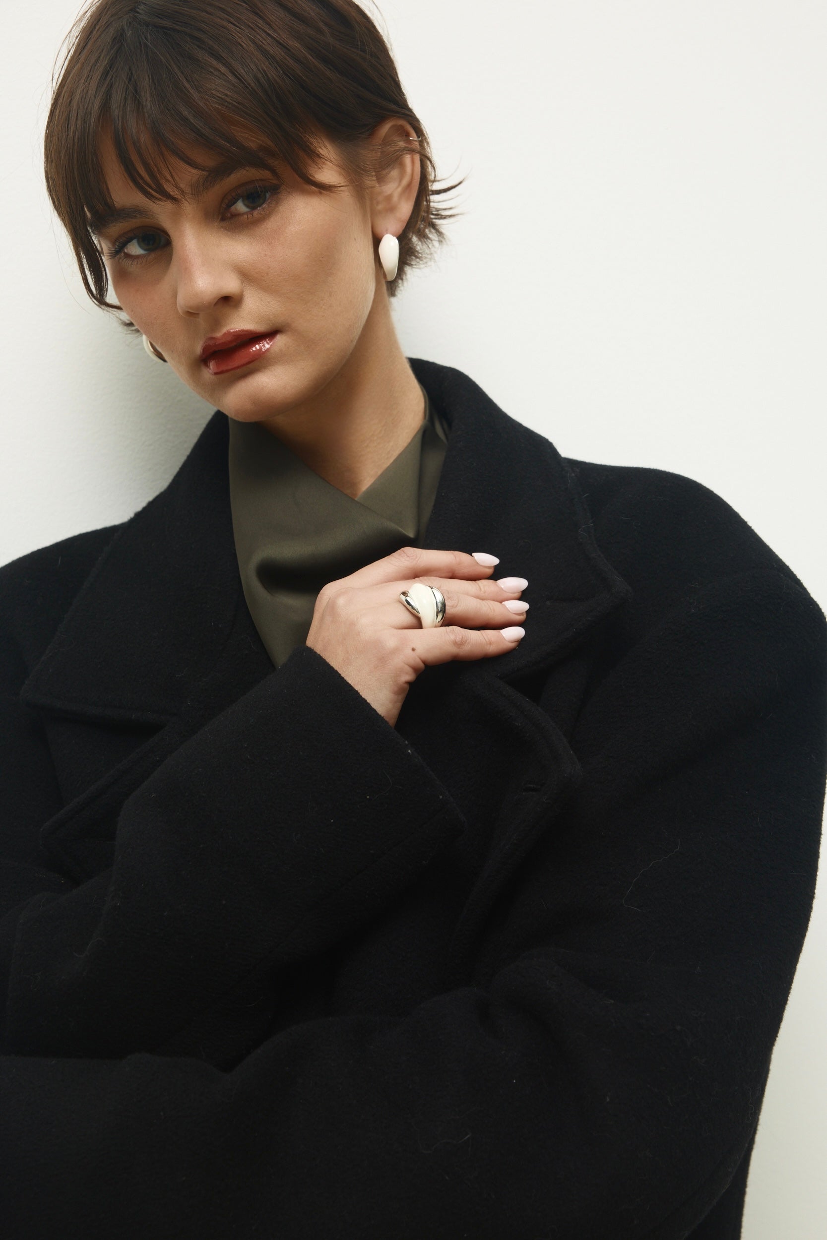 Ivory Orbit Hoop Earrings