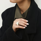 Ivory Orbit Hoop Earrings