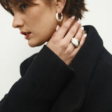 Ivory Orbit Hoop Earrings