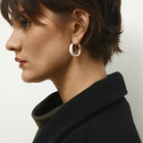 Ivory Orbit Hoop Earrings