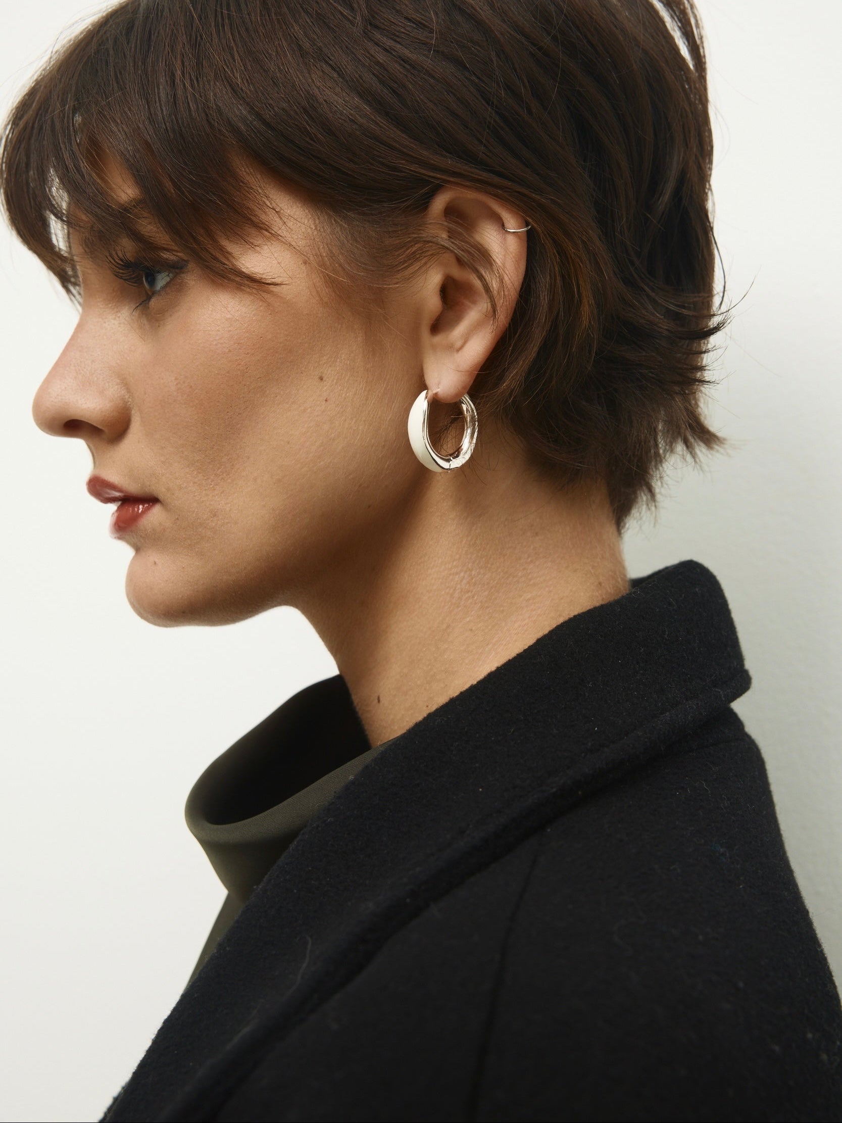 Ivory Orbit Hoop Earrings