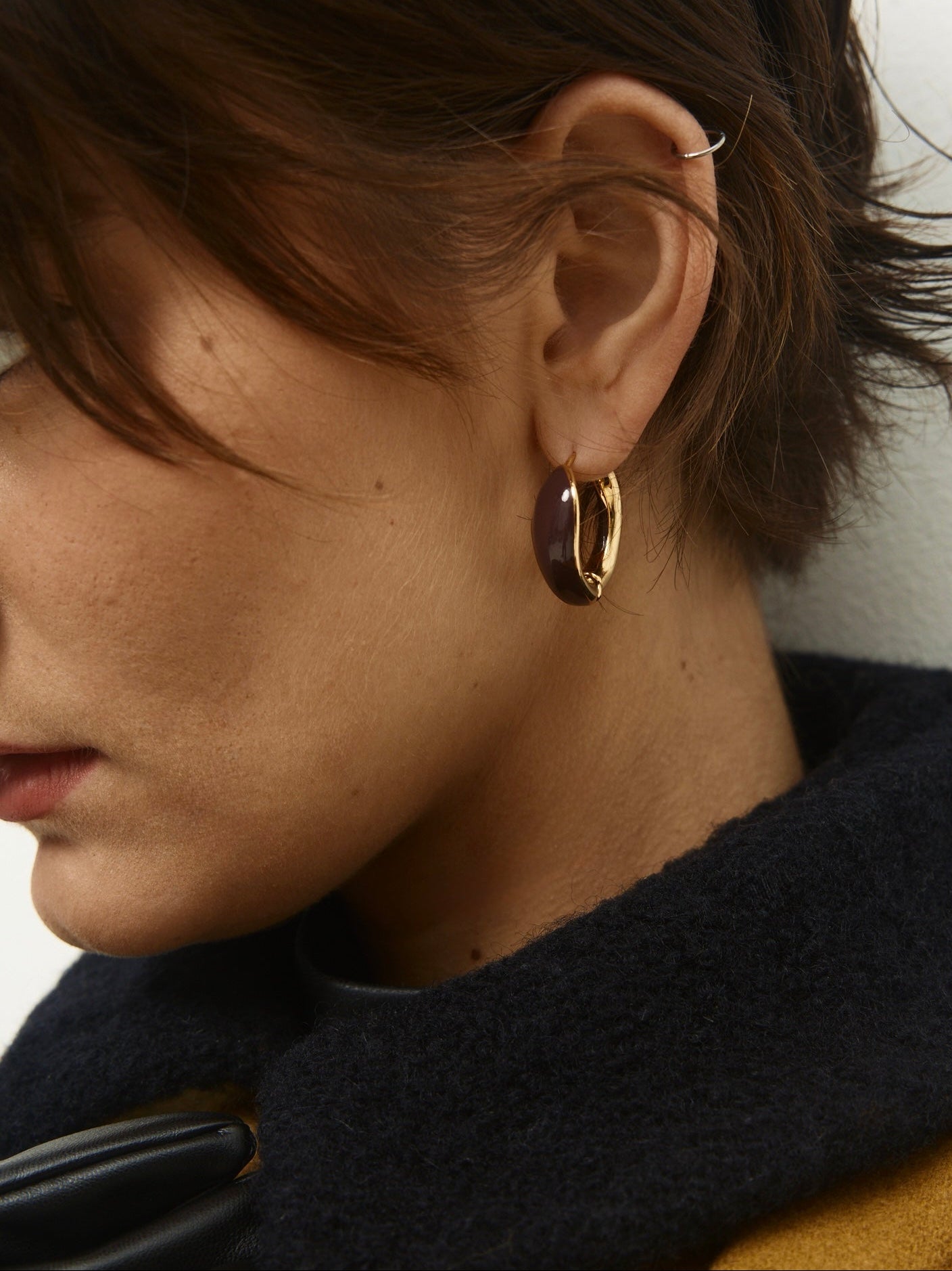 Chocolate Orbit Hoop Earrings