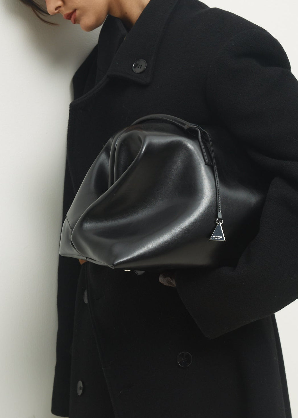 Silver Black Pyramid Charm