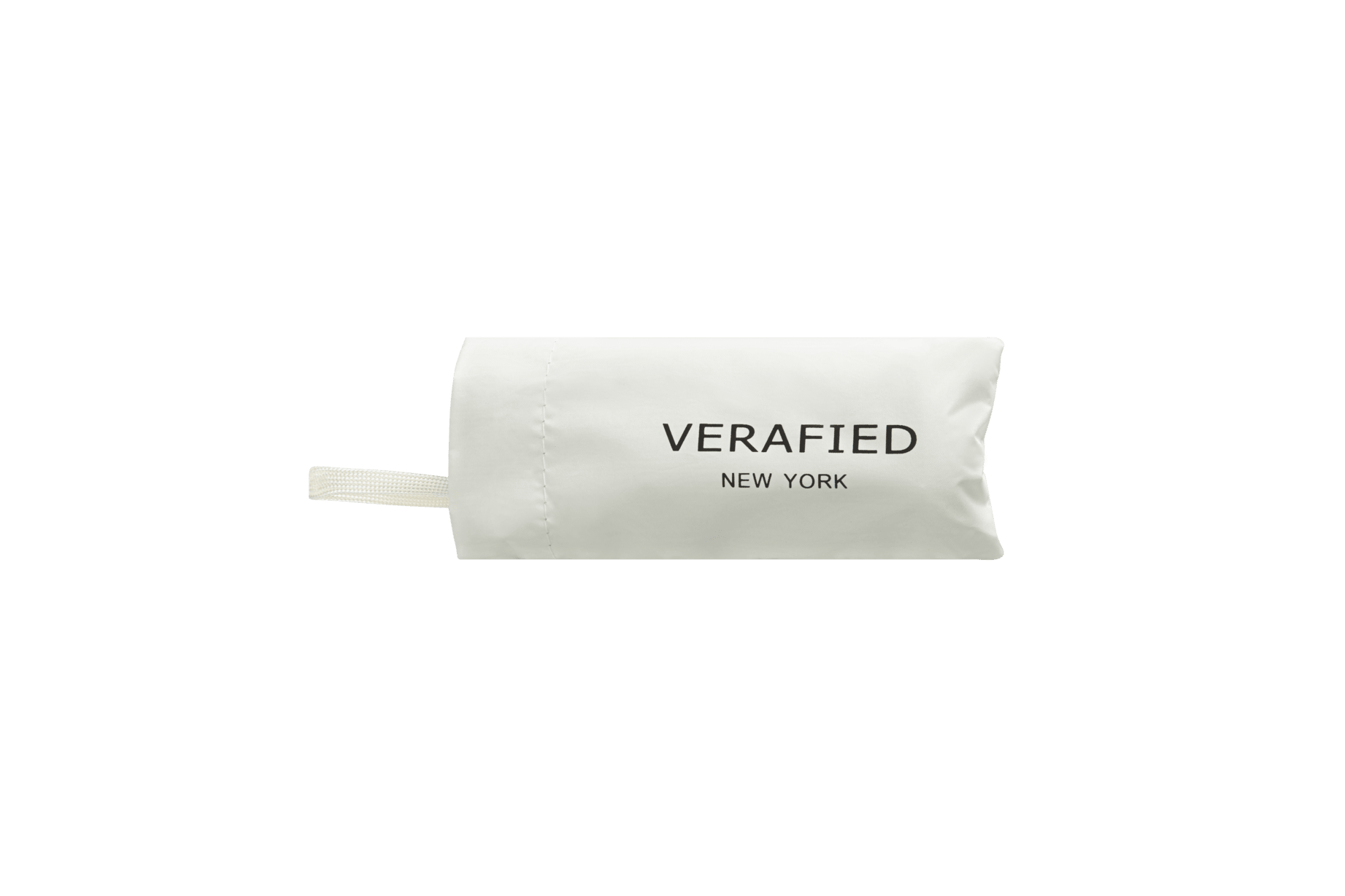 White VERAFIED Logo Printed Umbrella