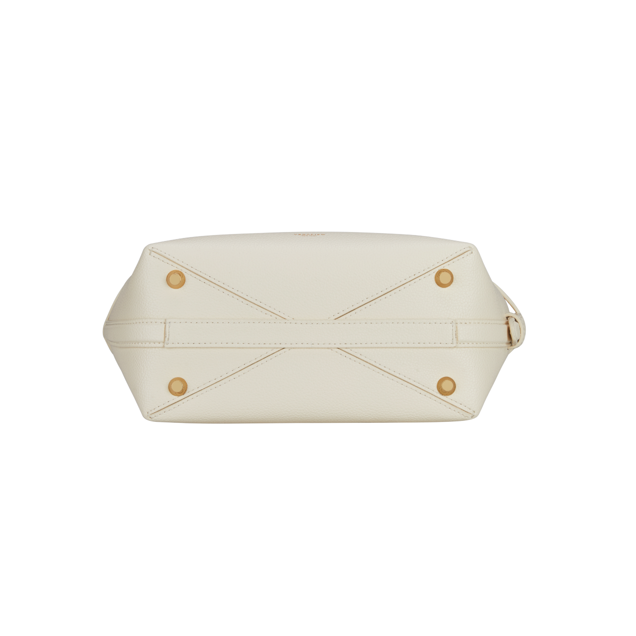 Small Ivory Belted Tote Shoulder Bag bottom