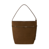 Toffee Suede Belted Tote Shoulder Bag  1