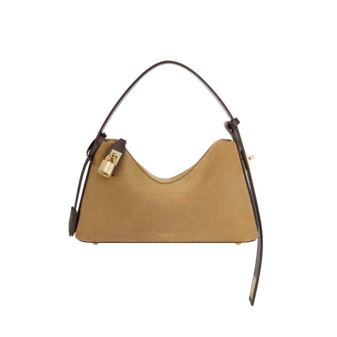 Gold Suede Hobo Bag