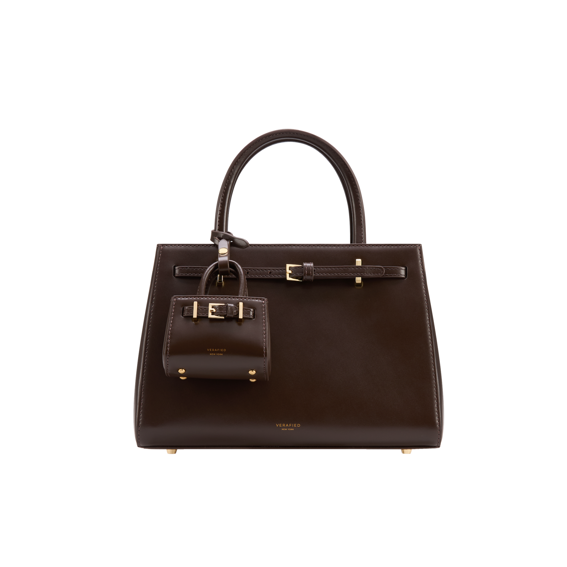 Chocolate Leather Book Tote Bag 25 (Low Stock)