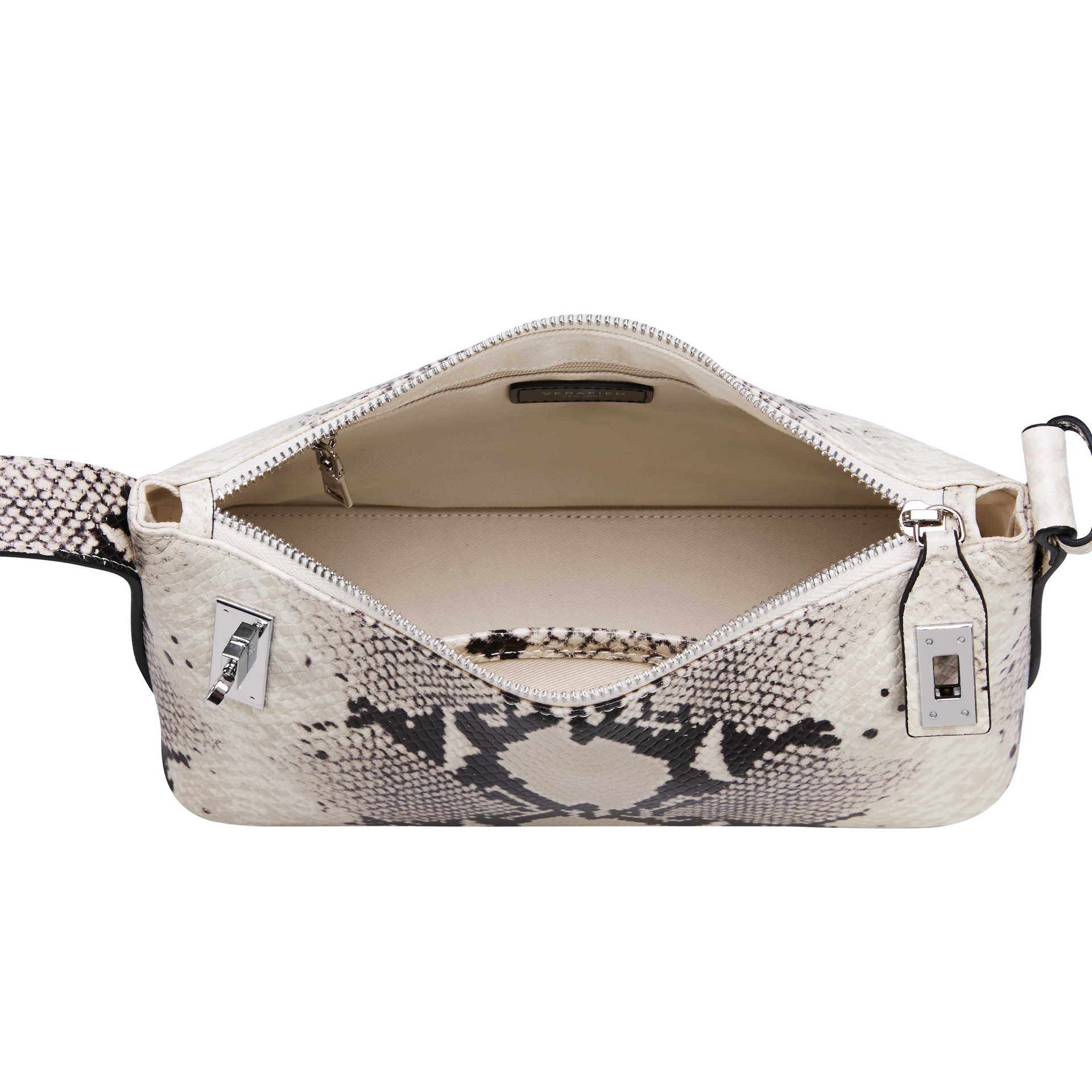 Python Hobo Shoulder Handbag Inside