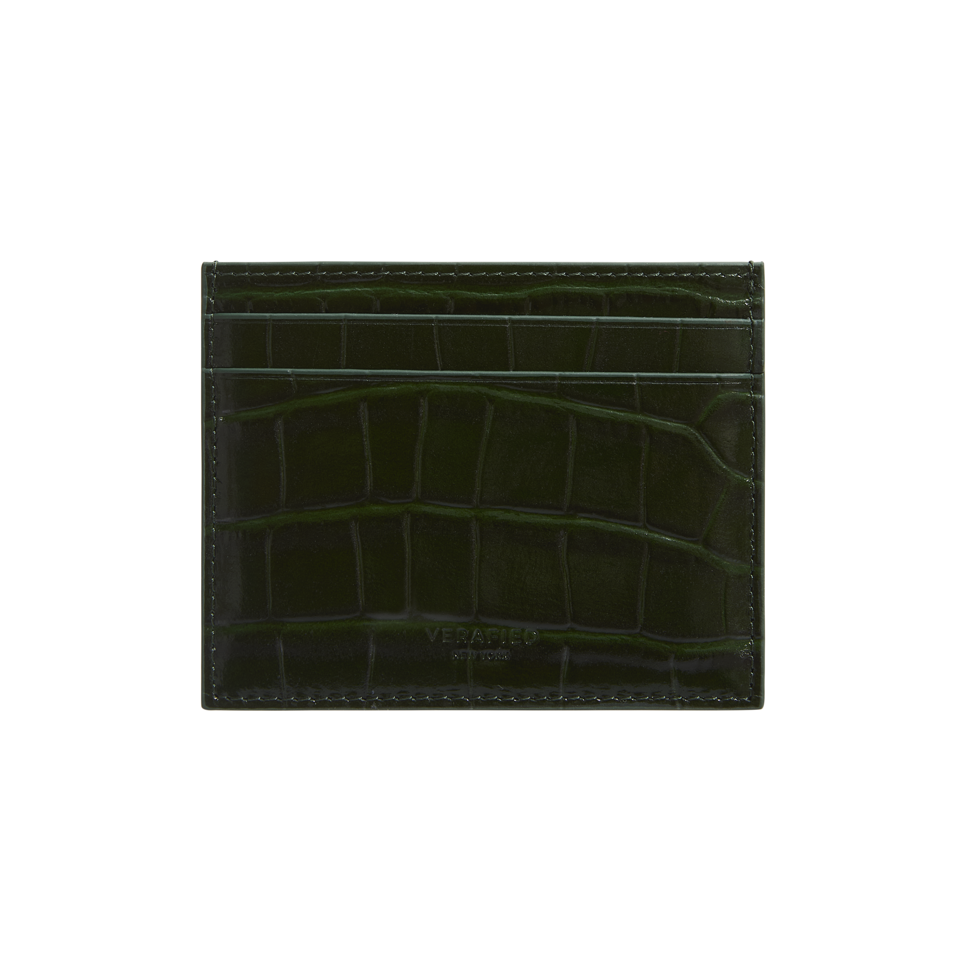 Emerald Croc Embossed Cardholder