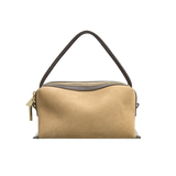 Verafied New York Gold Suede Café Mini Crossbody Handbag