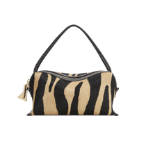 Zebra Calf Hair Café Mini Crossbody Handbag