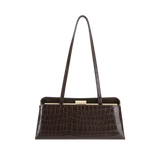 Mocha Croc Éclair Bag