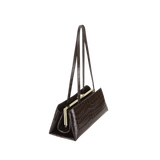 Mocha Croc Éclair Bag